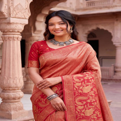 Premium Meenakari Jacquard Woven Saree with Blouse